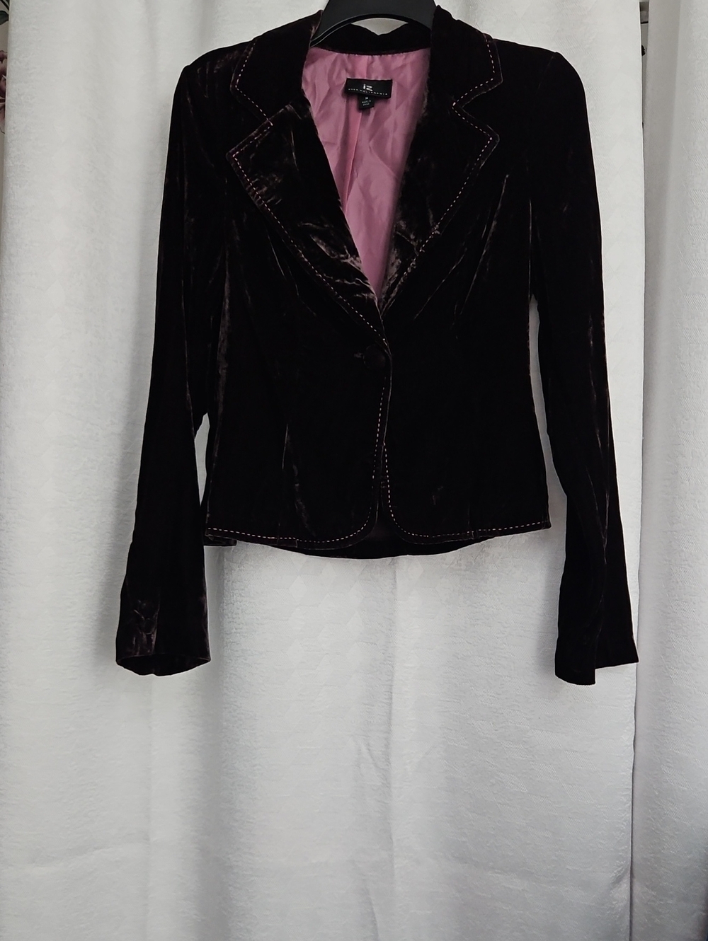 A New Day Womens Velvet Blazer Jacket in Deep Plum